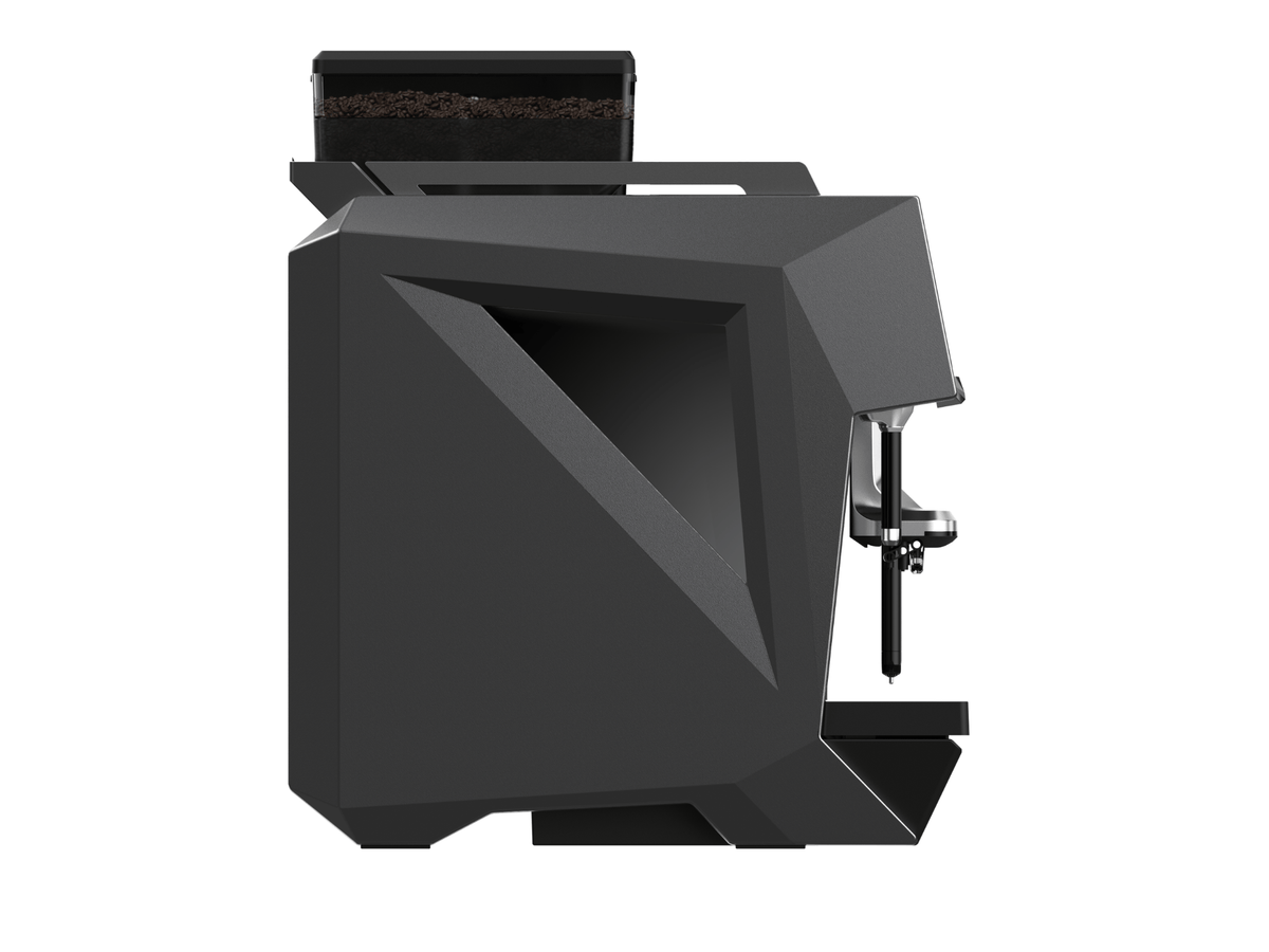 CAYE Smart X 2-Step Super Automatic Espresso Machine, Gray, opposite side view