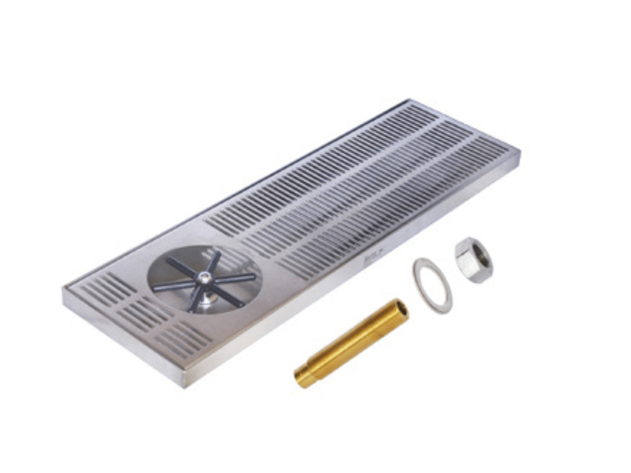 24″ X 7″ Side Spray Glass Rinser Drip Tray – Brushed Stainless – With Drain