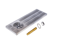 Krome 24″ X 7″ Side Spray Glass Rinser Drip Tray – Brushed Stainless – With Drain | Pro Coffee Gear