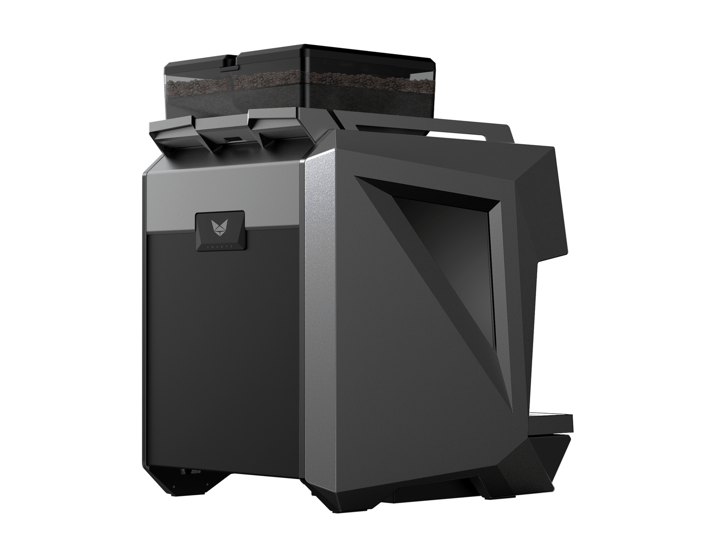 CAYE Smart X 1-Step Super Automatic Espresso Machine, Gray, rear three-quarter view