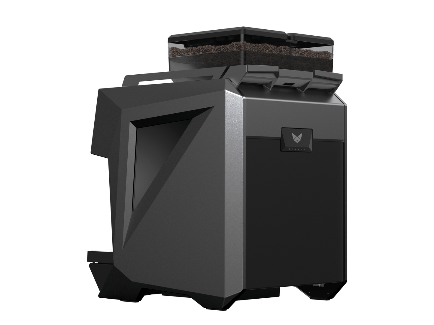 CAYE Smart X 2-Step Super Automatic Espresso Machine, Gray, rear angled view