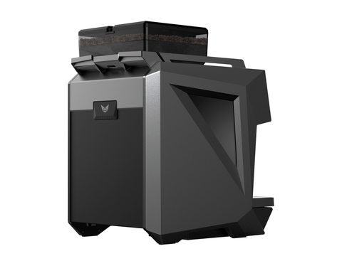 CAYE Smart X 2-Step Super Automatic Espresso Machine, Gray, rear three-quarter view