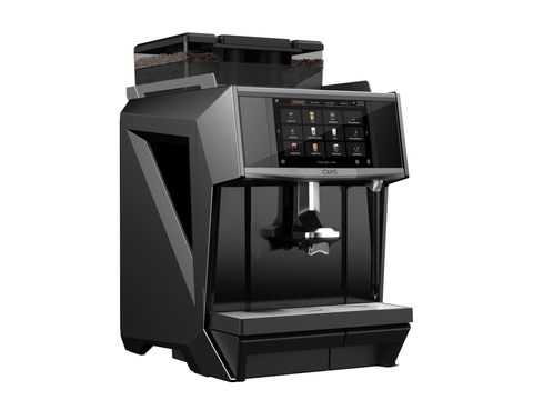 CAYE Smart X 2-Step Super Automatic Espresso Machine, Gray, front angled view