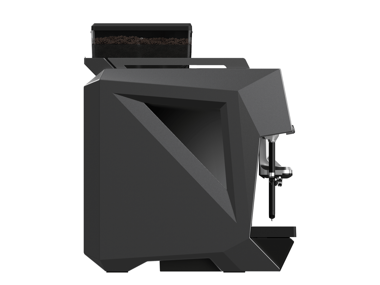CAYE Smart X 2-Step Super Automatic Espresso Machine, Gray, left side view