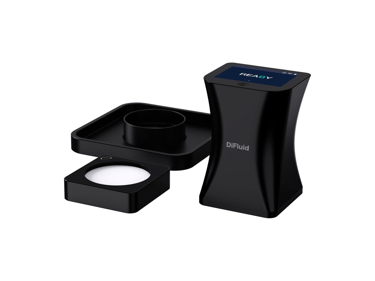 DiFluid Omni roast color and particle size analyzer with sample trays